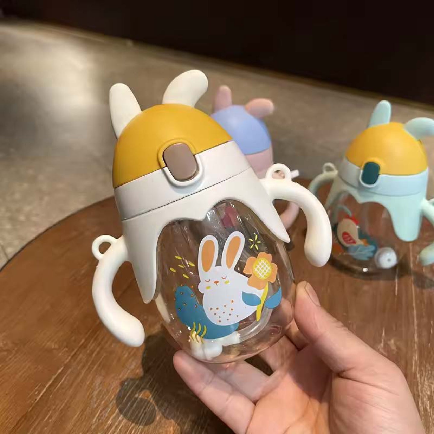 BABYDISE Bunny Weighted Straw Water Bottle